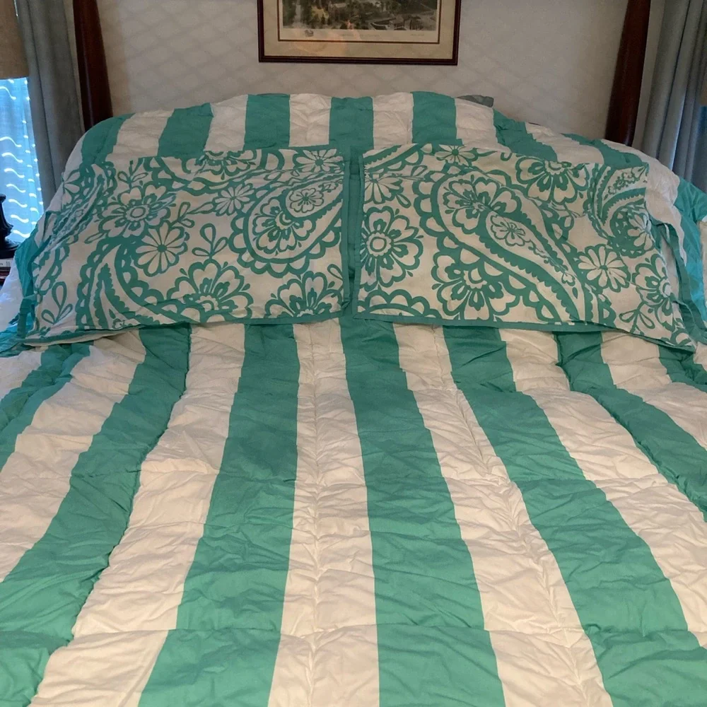 GUC Pottery Barn Teen Reversible Full Comforter/2 Shams